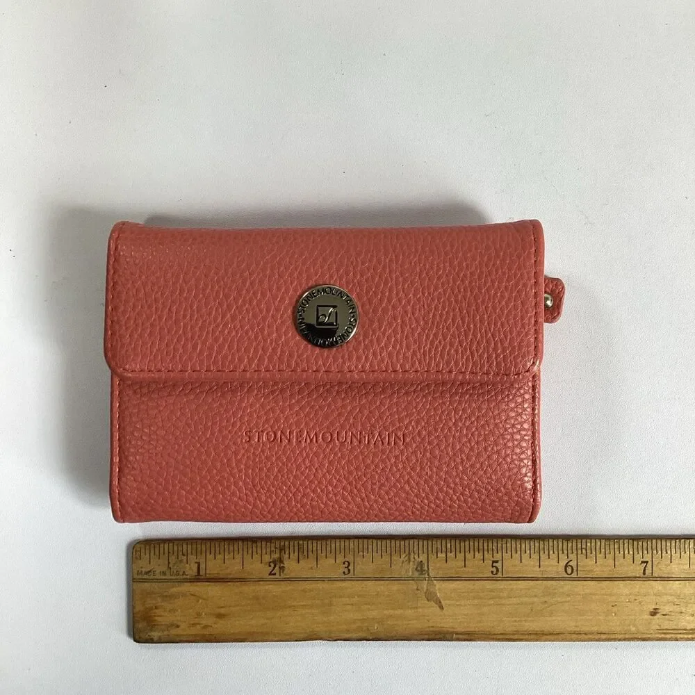 Stone Mountain Pebble Leather Coral Wallet